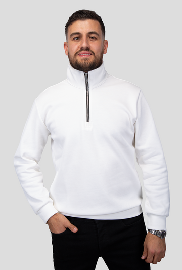 Felsenkind Herren Quarter-Zip Pullover – Langarm Sweatshirt mit Reißverschluss