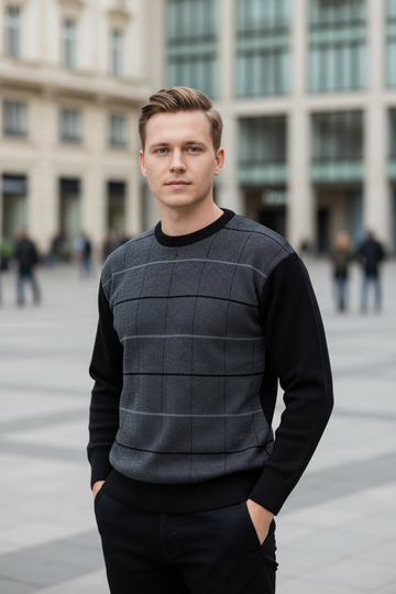 Block Stripe Sweater Lifestyle