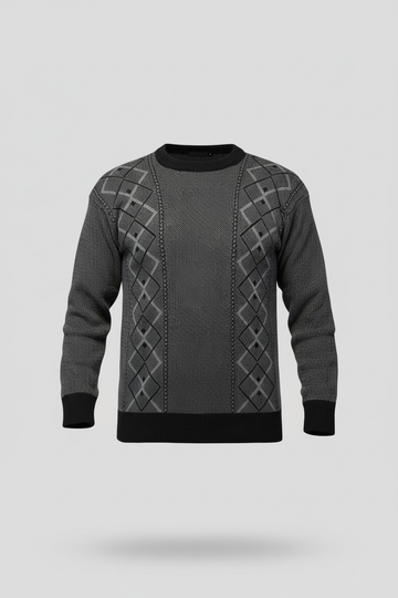 Grau/Schwarz Argyle Pullover