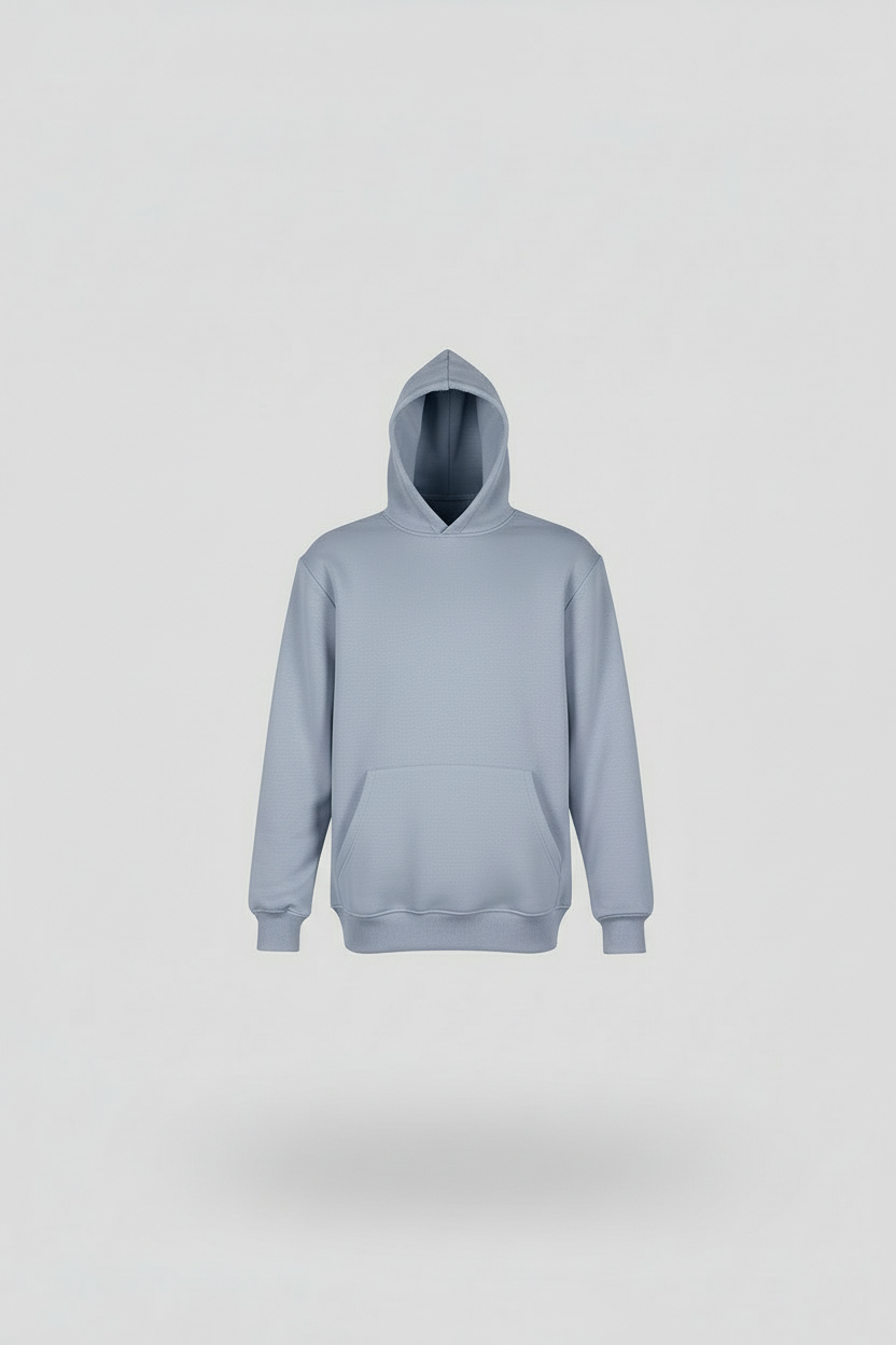 Hellblauer Hoodie komplett glatt
