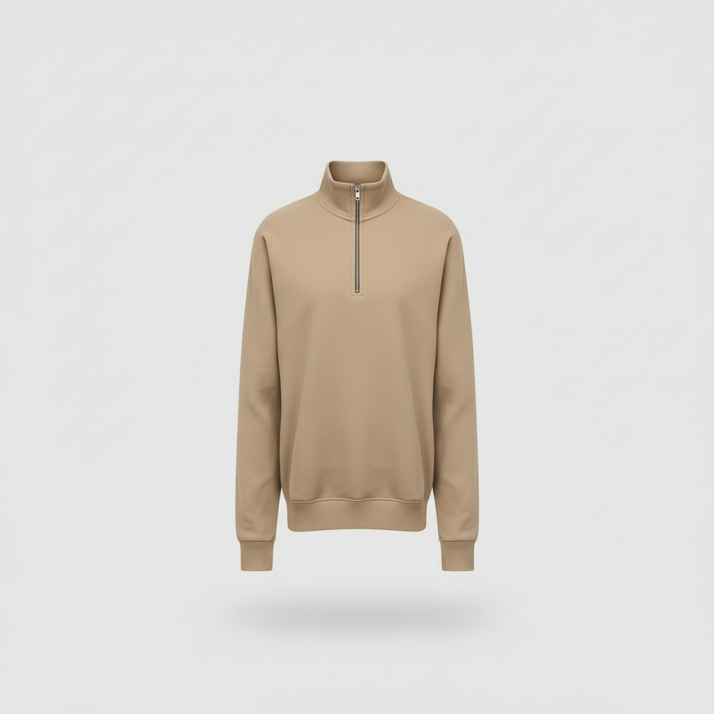 Quarter-Zip Beige