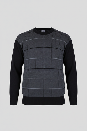 Schwarz/Grau Pullover mit Muster