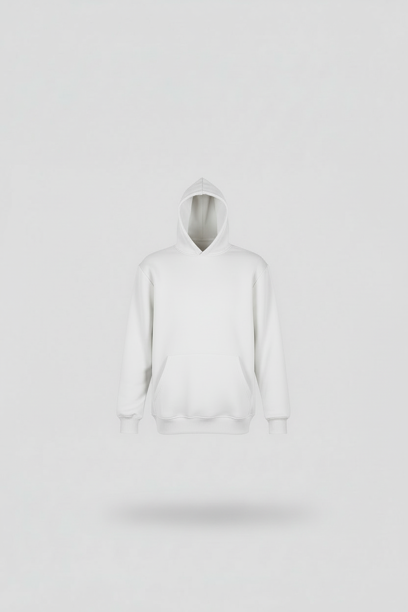 Weißer Hoodie komplett glatt